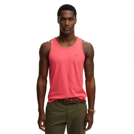 슈퍼드라이 에센셜 Logo Unbrushed 나시 티셔츠 142784845