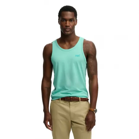 슈퍼드라이 에센셜 Logo Unbrushed 나시 티셔츠 142784846