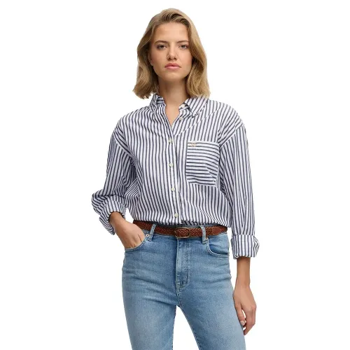 슈퍼드라이 Poplin Relaxed 핏 긴팔 셔츠 142785042