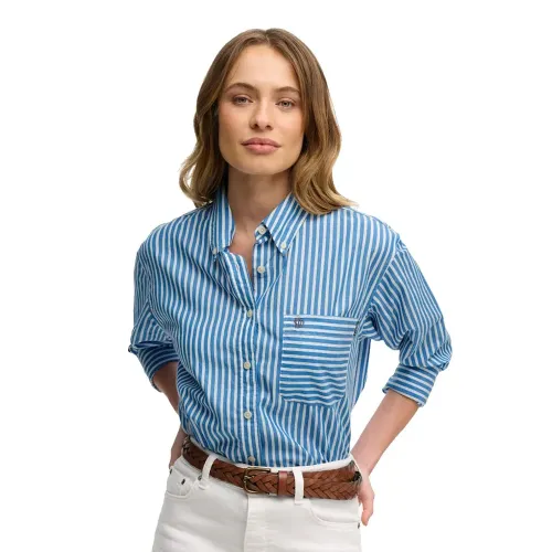 슈퍼드라이 Poplin Relaxed 핏 긴팔 셔츠 142785043