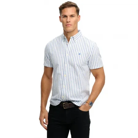 슈퍼드라이 Preppy Oxford 반팔 셔츠 142785077