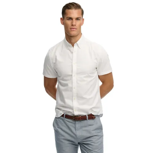 슈퍼드라이 Preppy Oxford 반팔 셔츠 142785081