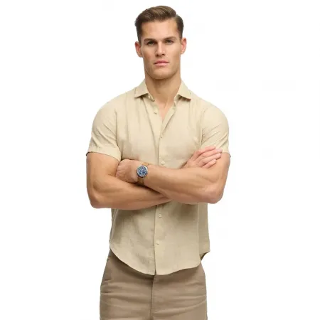 슈퍼드라이 Riviera Linen 반팔 셔츠 142785120