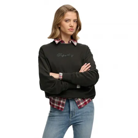 슈퍼드라이 Script Brand Loose Crew 스웨터 142785137