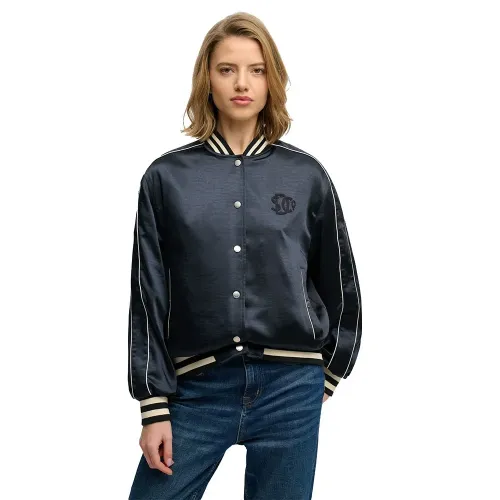 슈퍼드라이 Varsity Satin 봄버 자켓 142785210
