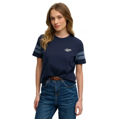 슈퍼드라이 Varsity Stripe Script 반팔 티셔츠 142785214