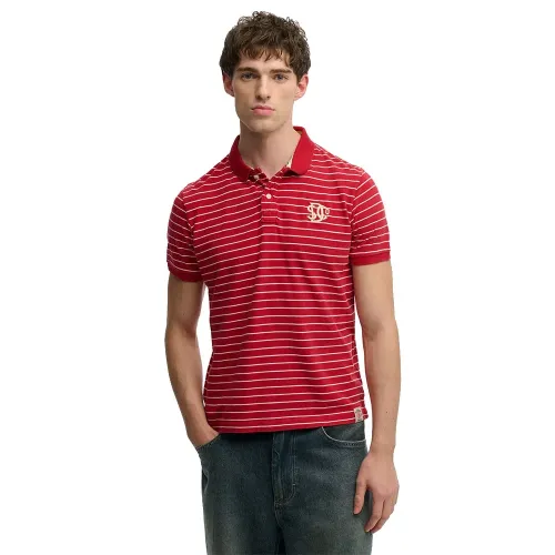 슈퍼드라이 빈티지 Stripe 저지 반팔 폴로 셔츠 142785281