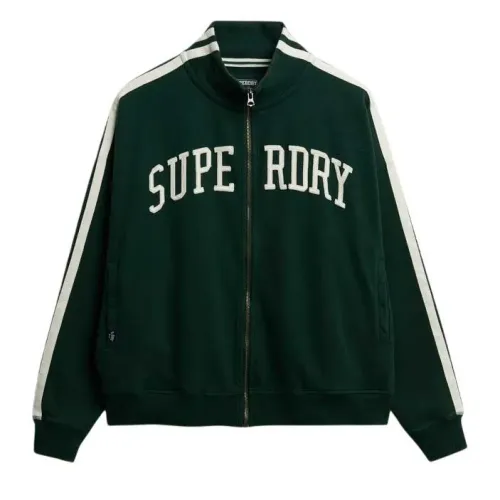슈퍼드라이 Athletic 에센셜 Applique 루즈 핏 풀지퍼 스웨터 142856349