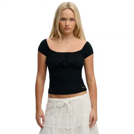 슈퍼드라이 Athletics 에센셜 Ruched 반팔 티셔츠 142919841