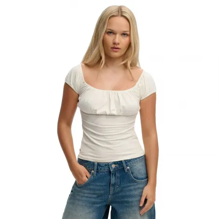 슈퍼드라이 Athletics 에센셜 Ruched 반팔 티셔츠 142919843