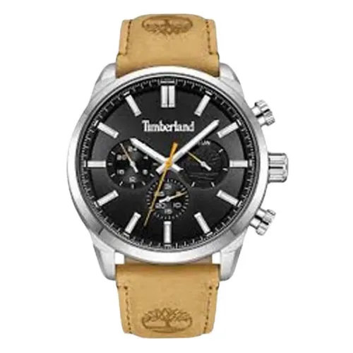 팀버랜드 Hen나이키r II Stainless Steel Case Black Dial Tan 레더 Strap 여성용 시계 142928756