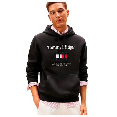 타미힐피거 Logo Embroidery Flex 후드티 142955287