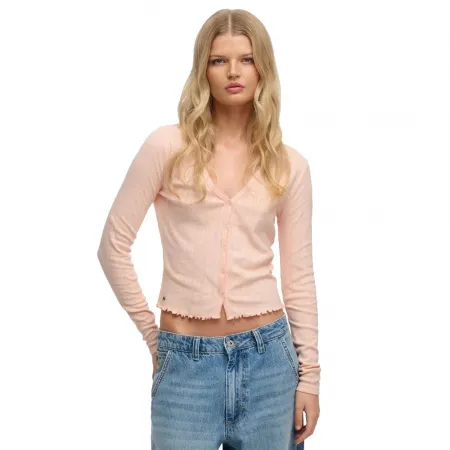 슈퍼드라이 Athletic 에센셜 Pointelle 카디건 142979770