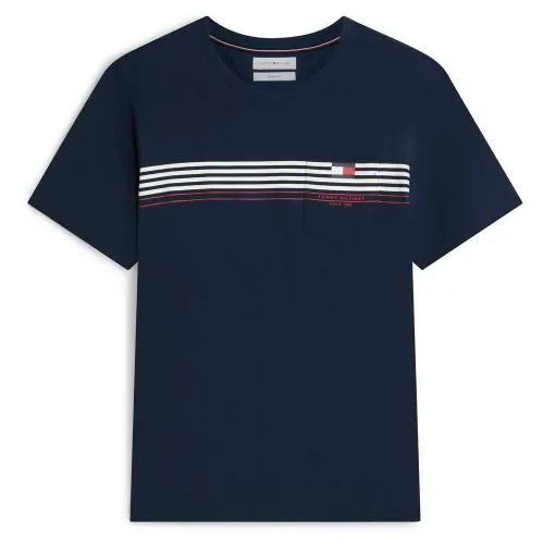 타미힐피거 Placed Stripe 반팔 티셔츠 143038192