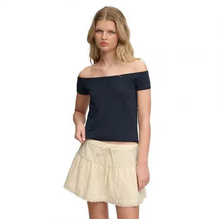 슈퍼드라이 Bardot Off Shoulder 반팔 셔츠 143062968