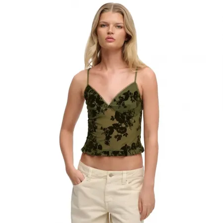 슈퍼드라이 Flocked Mesh Cami 브라 143063012