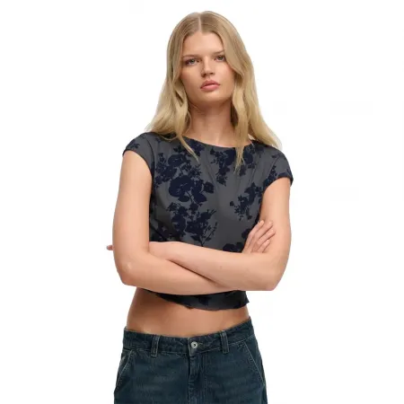 슈퍼드라이 Flocked Mesh 반팔 셔츠 143063016