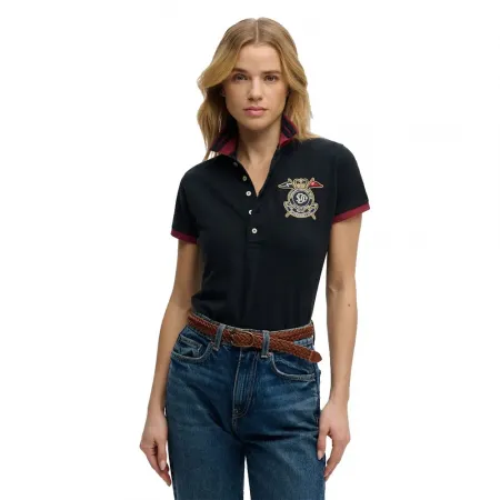 슈퍼드라이 헤리티지 Slim Fit Crest 반팔 폴로 셔츠 143063018