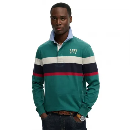 슈퍼드라이 빈티지 Chestband Rugby 긴 소매 폴로 143063072