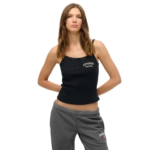 슈퍼드라이 애슬레틱 엠브로이더드 버튼 Cami 크롭브라 143235715