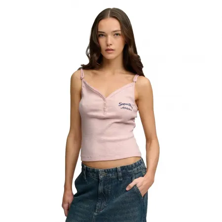 슈퍼드라이 애슬레틱s 에센셜 Button Down Cami 나시 상의 143235722
