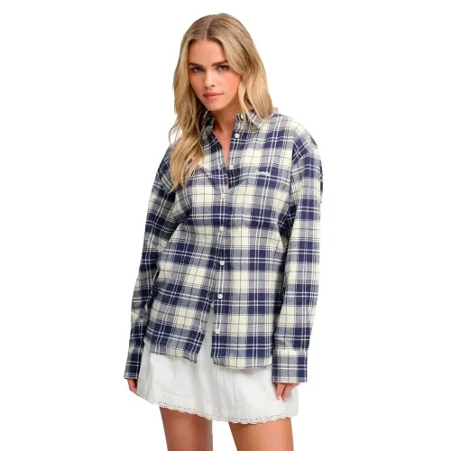 슈퍼드라이 체크 Flannel 릴렉스드 긴팔 셔츠 143318297