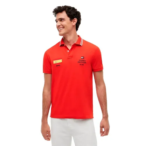 타미힐피거 스탠다드 컨트리 스페인 레귤러 핏 반팔 폴로 셔츠 143321574