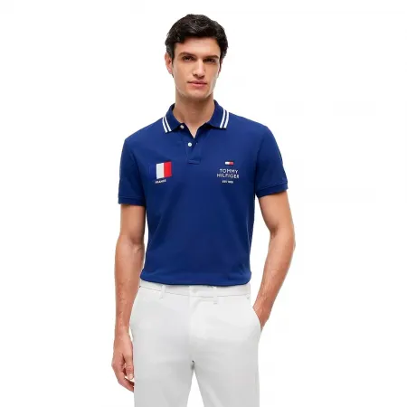 타미힐피거 스탠다드 컨트리 France 레귤러 Fit 반팔 폴로 셔츠 143321575