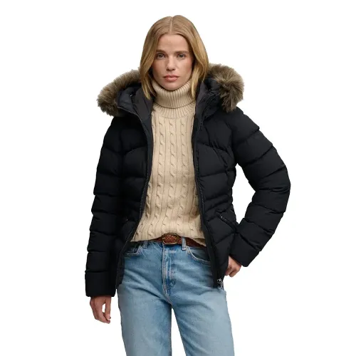 슈퍼드라이 Faux Fur Fuji 패디드 자켓 143323860