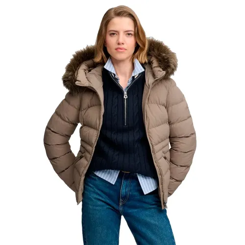 슈퍼드라이 Faux Fur Fuji 패디드 자켓 143323864