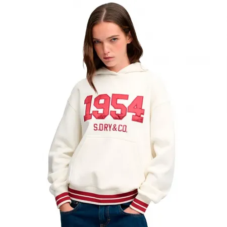 슈퍼드라이 Satin Applique 후드티 143324156