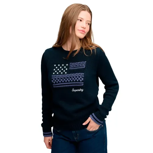 슈퍼드라이 스테이트먼트 Cable Flag Knit 스웨터 143324217