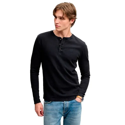 슈퍼드라이 와플 롱 Sleeve Henley 스웨터 143324344