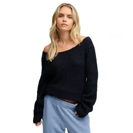 슈퍼드라이 Brushed Boat Neck 스웨터 143646131
