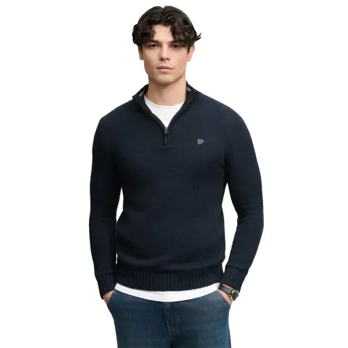 슈퍼드라이 Tipped Preppy 하프 지퍼 스웨터 143724342
