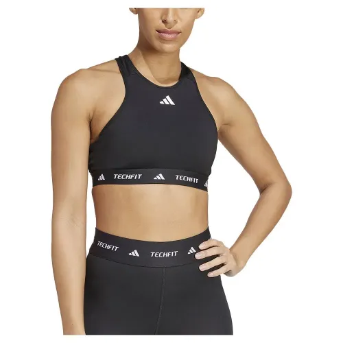 아디다스 Techfit High Neck 미디엄 임팩트 스포츠 브라 2141125969