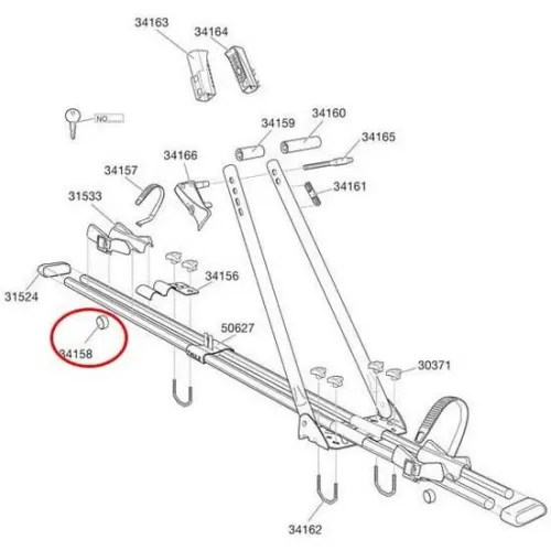툴레 Rubber Holder 34158 Euro클래식 902/903/575/9022 예비 부품 3136934472