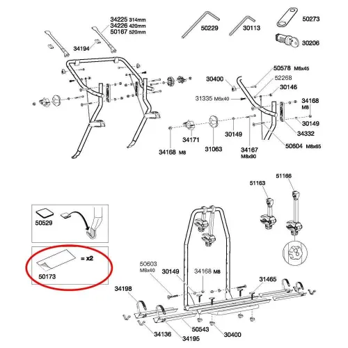 툴레 Plastic Protector 50173 ClipOn 917/08 예비 부품 3136934521