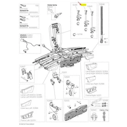 툴레 Euro클래식 Easy Fold XT Medium 바이크 Arm 52414 예비 부품 3136934602