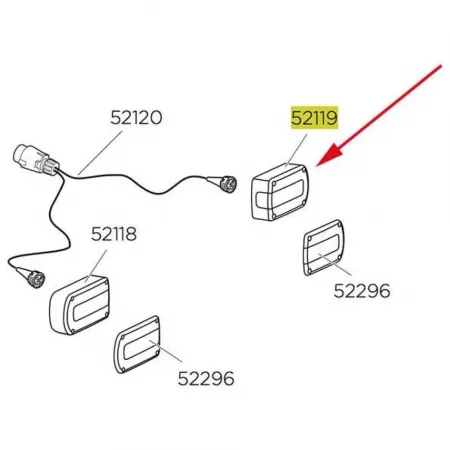 툴레 라이트 Lamp Minipoint 7 Pin 52119 Euro라이드/Euro파워/EuroWay G2 예비 부품 3136934618