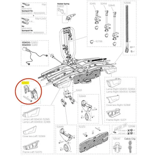 툴레 Pump Buckle Kit EasyFold XT 933 52847 예비 부품 3136934651