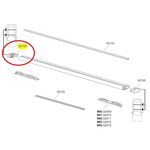 툴레 WingBar End Cap 라이트 52104 예비 부품 3136934683