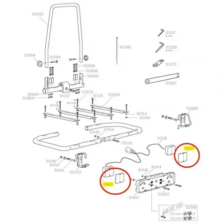 툴레 Lamp Lens 7 Pin L/R 51160 Easy베이스/라이드On 예비 부품 3136934697