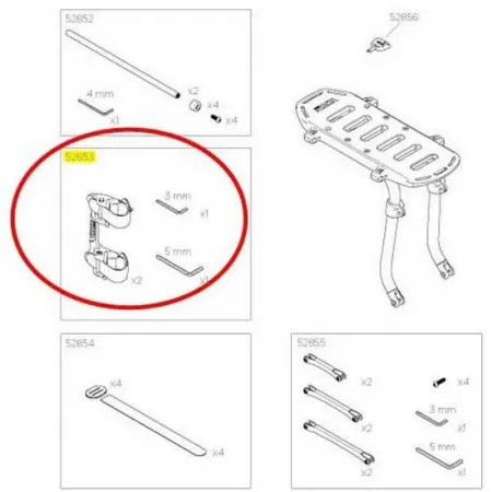 툴레 Replacement 브라켓 Kit 팩n Pedal 예비 부품 3136934866