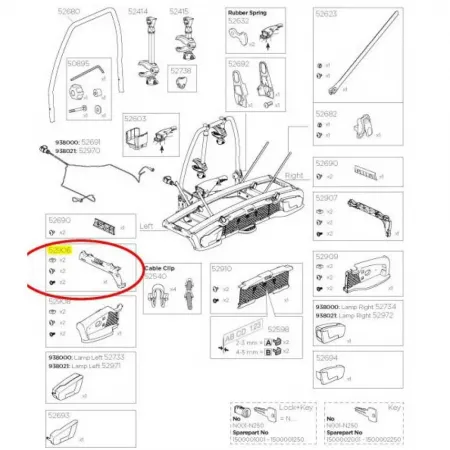 툴레 레프트 End Plastic 938 Velospace 예비 부품 3137099090