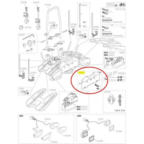 툴레 License Plate Support Velo컴팩트 예비 부품 3137099092