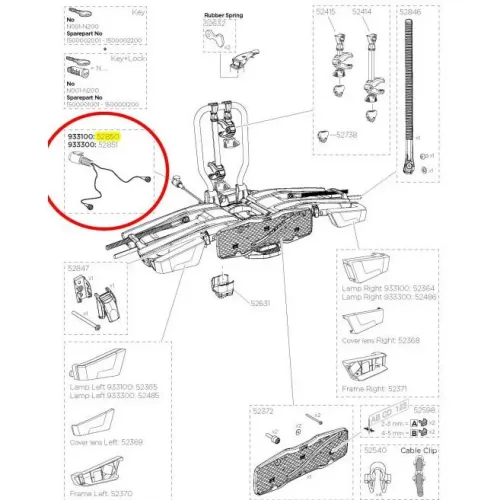툴레 Electric Connector Easyfold 13P 933/934 예비 부품 3137099207