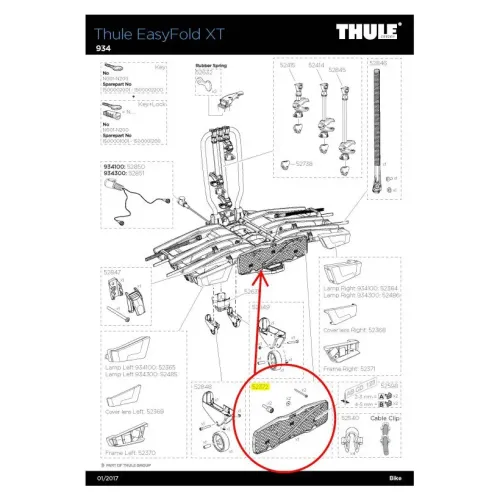 툴레 Easyfold XT Plate Holder 예비 부품 3137153403