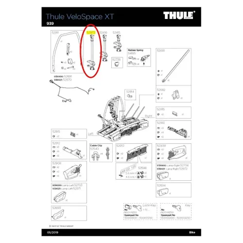 툴레 롱 바이크 Arm 939 For Velospace XT 예비 부품 3137377690