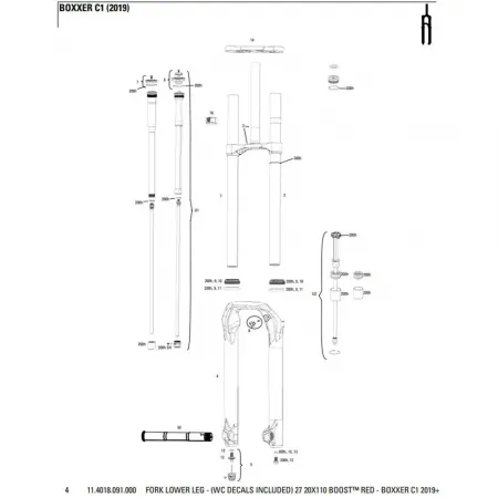 락샥 BoXXer C1 2019+ 27in Boost Flask 포크 로워 3137383755